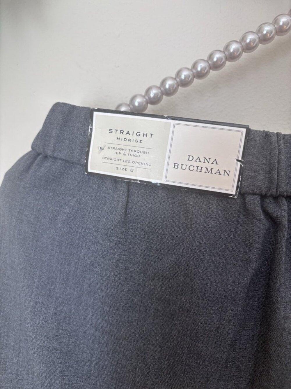 NWT Dana Buchman Size 6 Gray Mid-Rise Trousers Pants Slimming - Picture 5 of 6